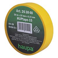 Изолента ПВХ желтая 19 мм х 20 м HAUPA 263848